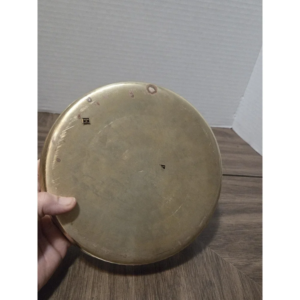 Brass Tray Vintage Etched Floral